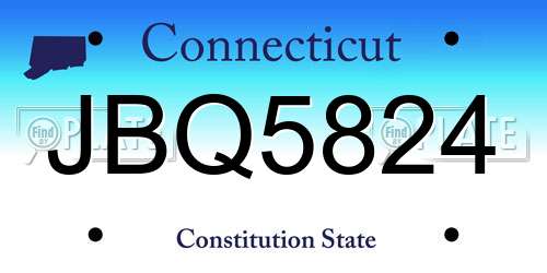 JBQ5824 Connecticut License Plate