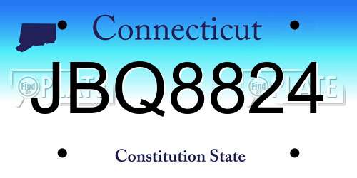 JBQ8824 Connecticut License Plate