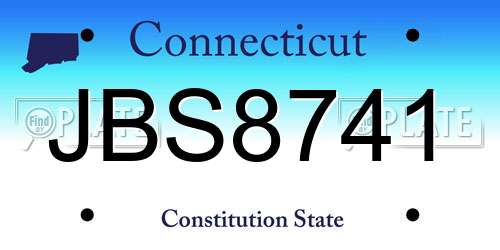 JBS8741 Connecticut License Plate