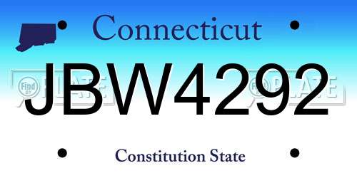 JBW4292 Connecticut License Plate