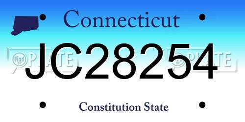 JC28254 Connecticut License Plate