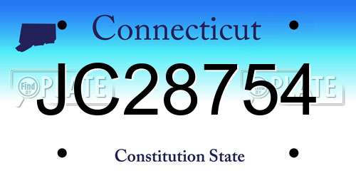 JC28754 Connecticut License Plate