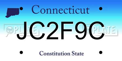 JC2F9C Connecticut License Plate