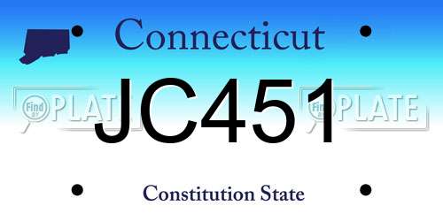 JC451 Connecticut License Plate