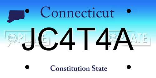 JC4T4A Connecticut License Plate