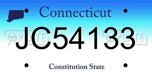 JC54133 Connecticut License Plate