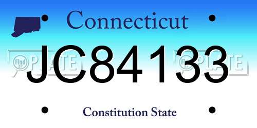 JC84133 Connecticut License Plate