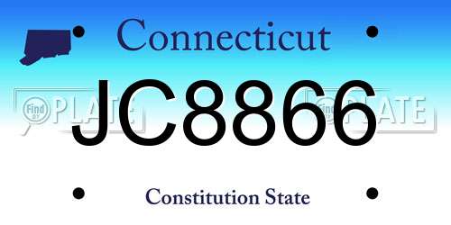 JC8866 Connecticut License Plate