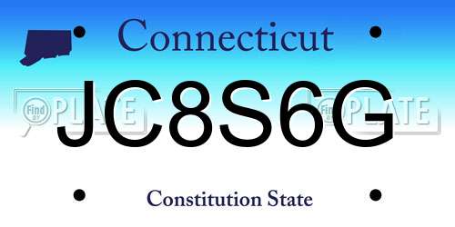 JC8S6G Connecticut License Plate