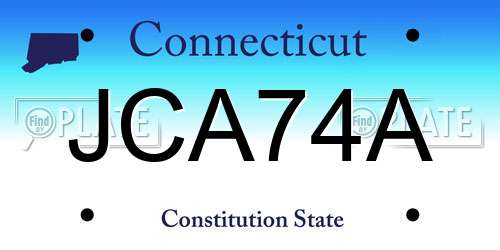 JCA74A Connecticut License Plate