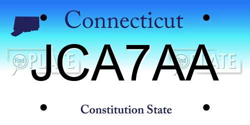 JCA7AA Connecticut License Plate