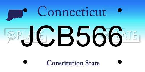 JCB566 Connecticut License Plate