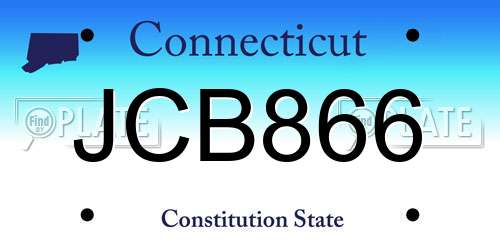 JCB866 Connecticut License Plate