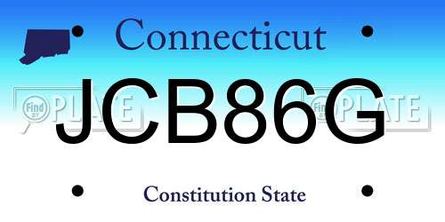 JCB86G Connecticut License Plate
