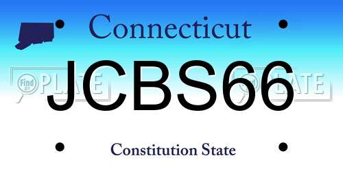 JCBS66 Connecticut License Plate