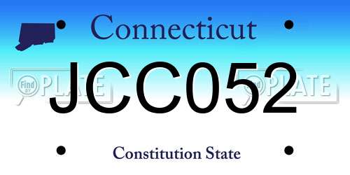 JCC052 Connecticut License Plate