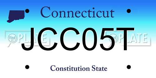 JCC05T Connecticut License Plate