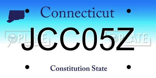 JCC05Z Connecticut License Plate