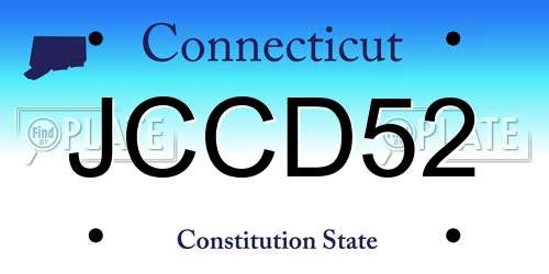 JCCD52 Connecticut License Plate