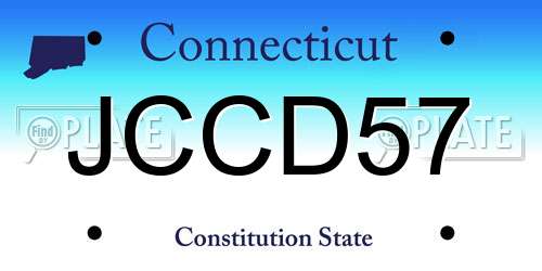 JCCD57 Connecticut License Plate