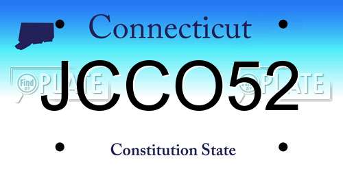 JCCO52 Connecticut License Plate