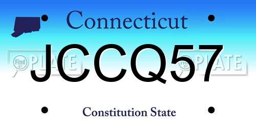 JCCQ57 Connecticut License Plate
