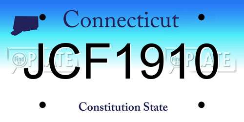 JCF1910 Connecticut License Plate