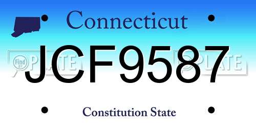 JCF9587 Connecticut License Plate