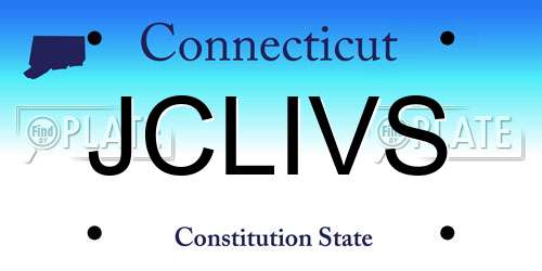 JCLIVS Connecticut License Plate