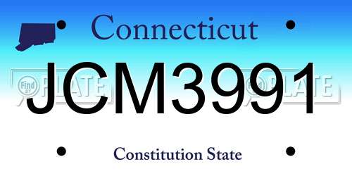 JCM3991 Connecticut License Plate
