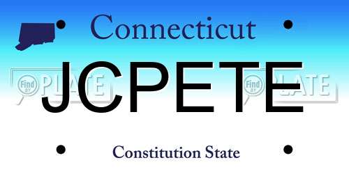 JCPETE Connecticut License Plate