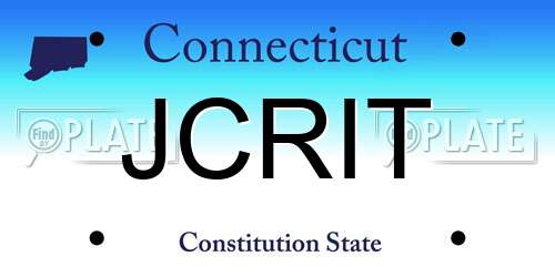 JCRIT Connecticut License Plate
