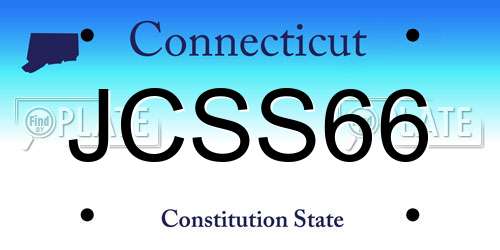 JCSS66 Connecticut License Plate