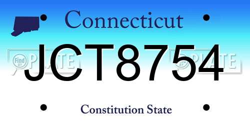 JCT8754 Connecticut License Plate