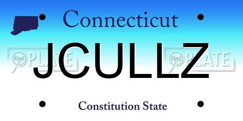 JCULLZ Connecticut License Plate