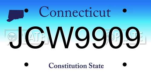 JCW9909 Connecticut License Plate