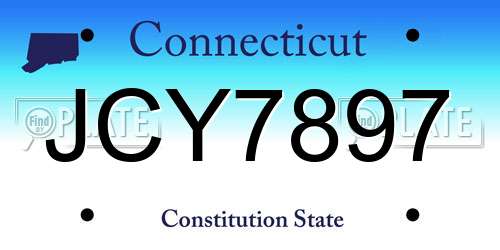JCY7897 Connecticut License Plate
