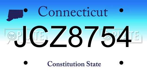 JCZ8754 Connecticut License Plate