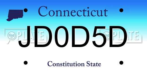 JD0D5D Connecticut License Plate