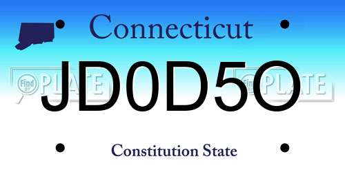JD0D5O Connecticut License Plate