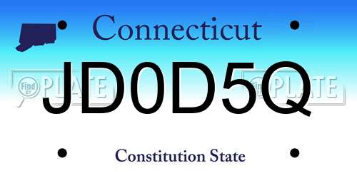 JD0D5Q Connecticut License Plate