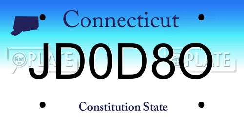 JD0D8O Connecticut License Plate