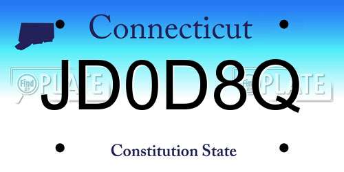 JD0D8Q Connecticut License Plate