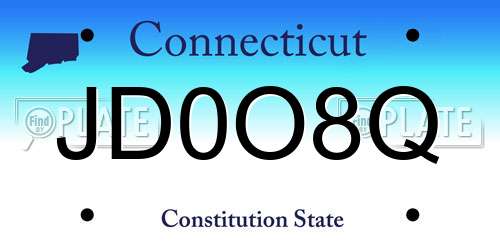 JD0O8Q Connecticut License Plate