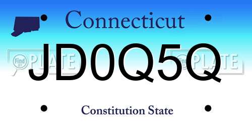 JD0Q5Q Connecticut License Plate