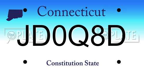 JD0Q8D Connecticut License Plate