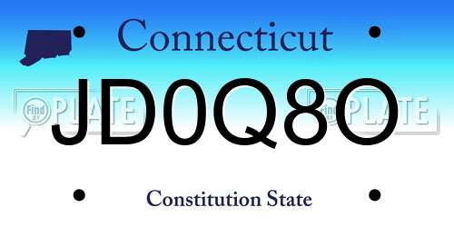 JD0Q8O Connecticut License Plate