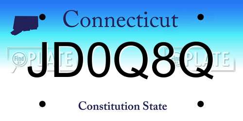 JD0Q8Q Connecticut License Plate