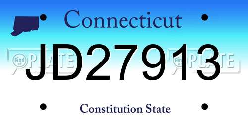 JD27913 Connecticut License Plate