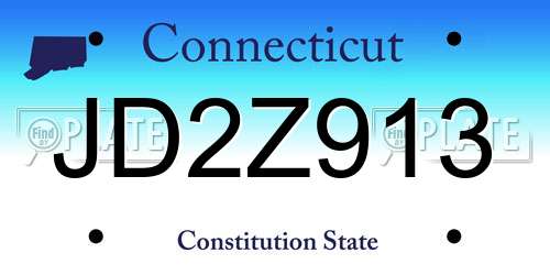 JD2Z913 Connecticut License Plate